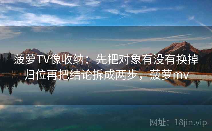 菠萝TV像收纳：先把对象有没有换掉归位再把结论拆成两步，菠萝mv