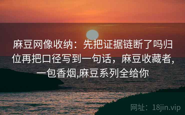 麻豆网像收纳：先把证据链断了吗归位再把口径写到一句话，麻豆收藏者,一包香烟,麻豆系列全给你